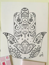 Load image into Gallery viewer, A4 Courage Hamza Print (tie-dye version)